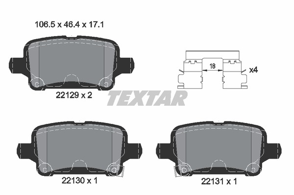 Textar Bremsbelagsatz 2212901