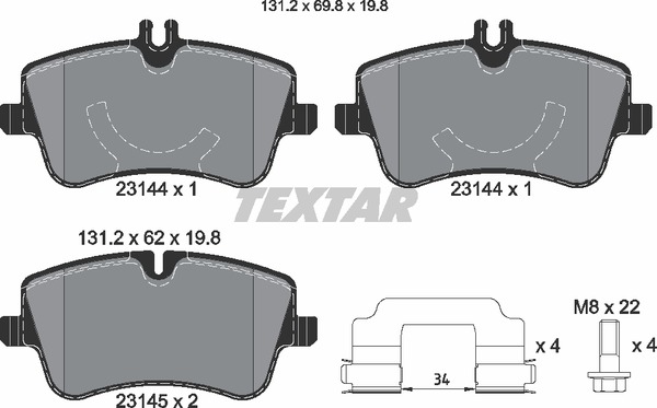 Textar Bremsbelagsatz 2314402