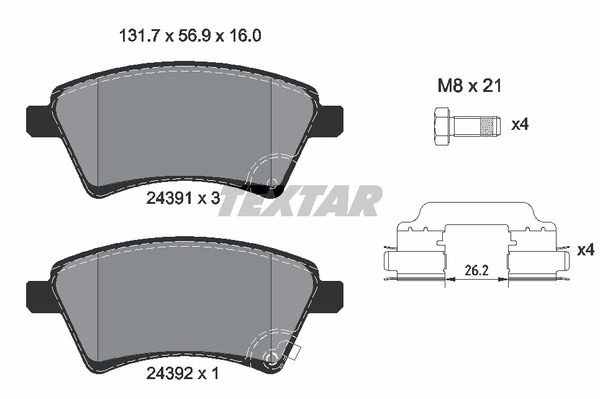 Textar Bremsbelagsatz 2439101