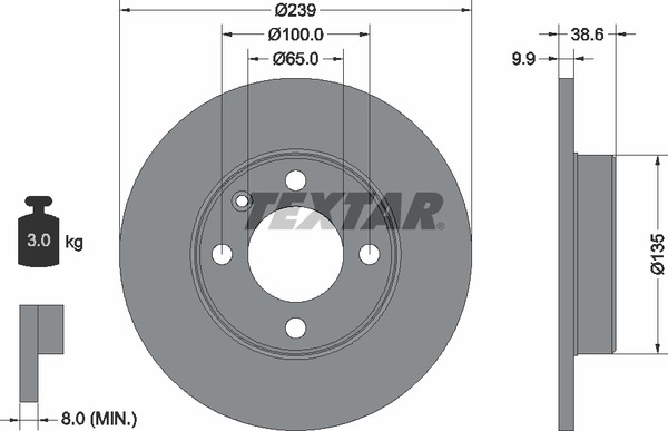 Textar Bremsscheibe 92009303