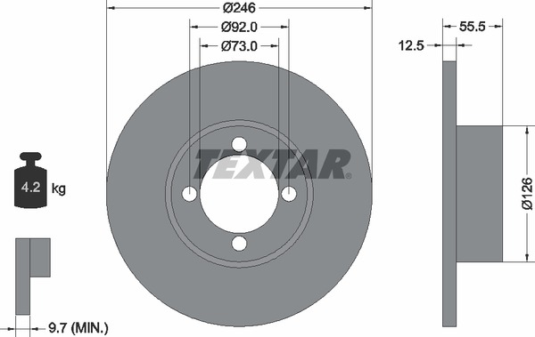 Textar Bremsscheibe 92010700