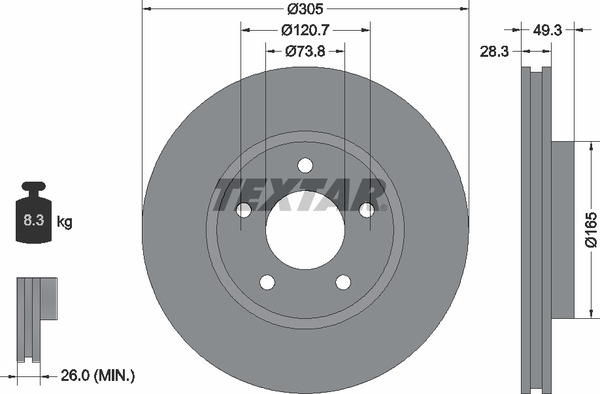 Textar Bremsscheibe 92098900