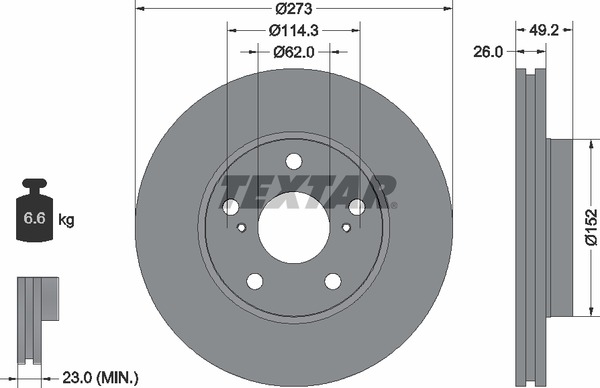 Textar Bremsscheibe 92163703