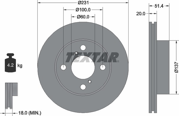Textar Bremsscheibe 92204100