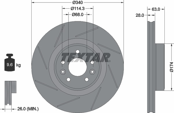 Textar Bremsscheibe 92282205