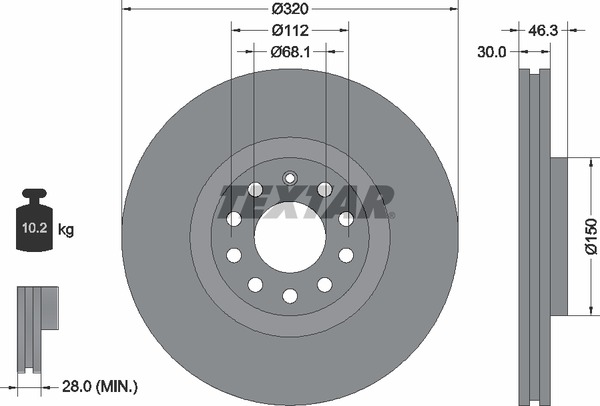 Textar Bremsscheibe 92106705