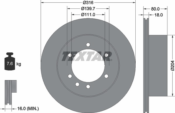 Textar Bremsscheibe 92129900