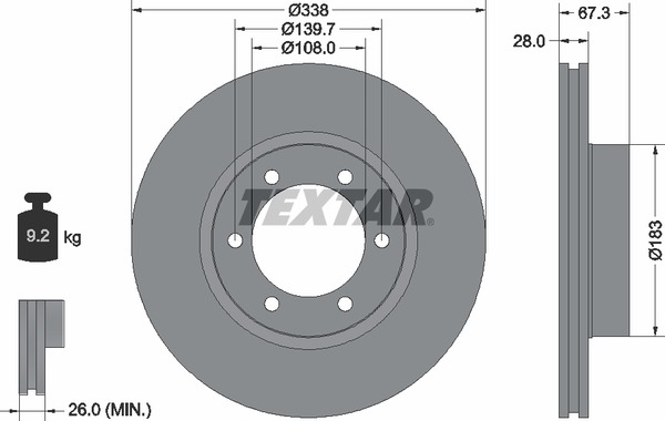 Textar Bremsscheibe 92137303