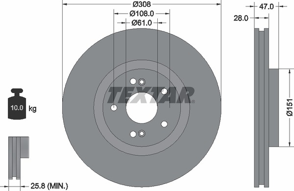 Textar Bremsscheibe PRO – beschichtet 92174003