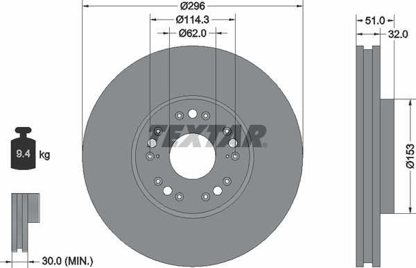 Textar Bremsscheibe 92237503