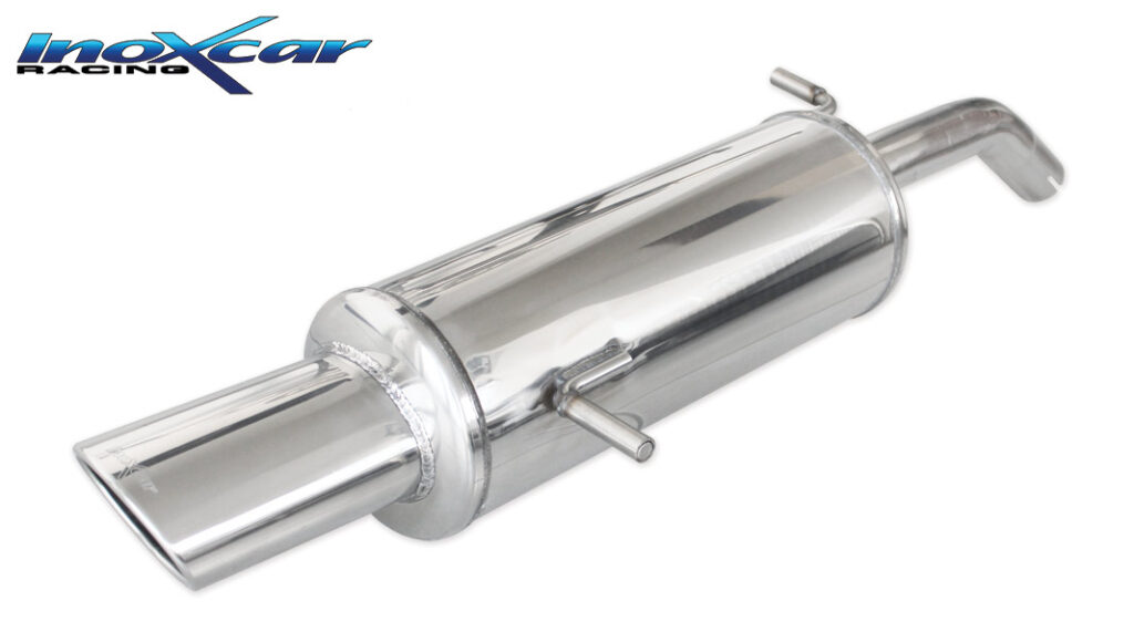 Inoxcar Endschalldämpfer mit 1 Endrohr 120×80 mm Chrom CIC2.02.120