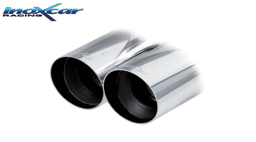 Inoxcar Endschalldämpfer mit 2 Endrohren Ø80 mm Chrom Racing OVAU.26.RA